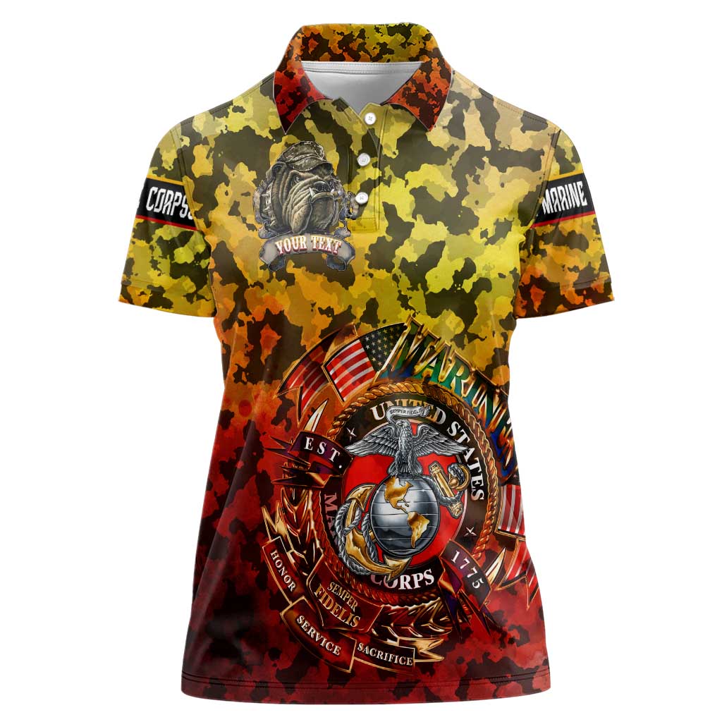 Chesty The Bulldog: Mascot Of Valor Women Polo Shirt - Wonder Print Shop