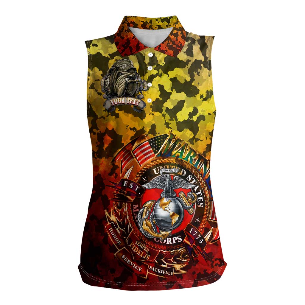 Chesty The Bulldog: Mascot Of Valor Women Sleeveless Polo Shirt - Wonder Print Shop
