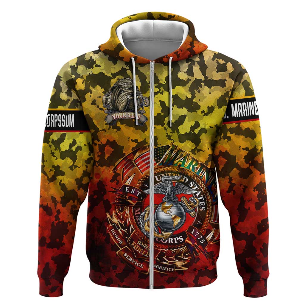 Chesty The Bulldog: Mascot Of Valor Zip Hoodie - Wonder Print Shop