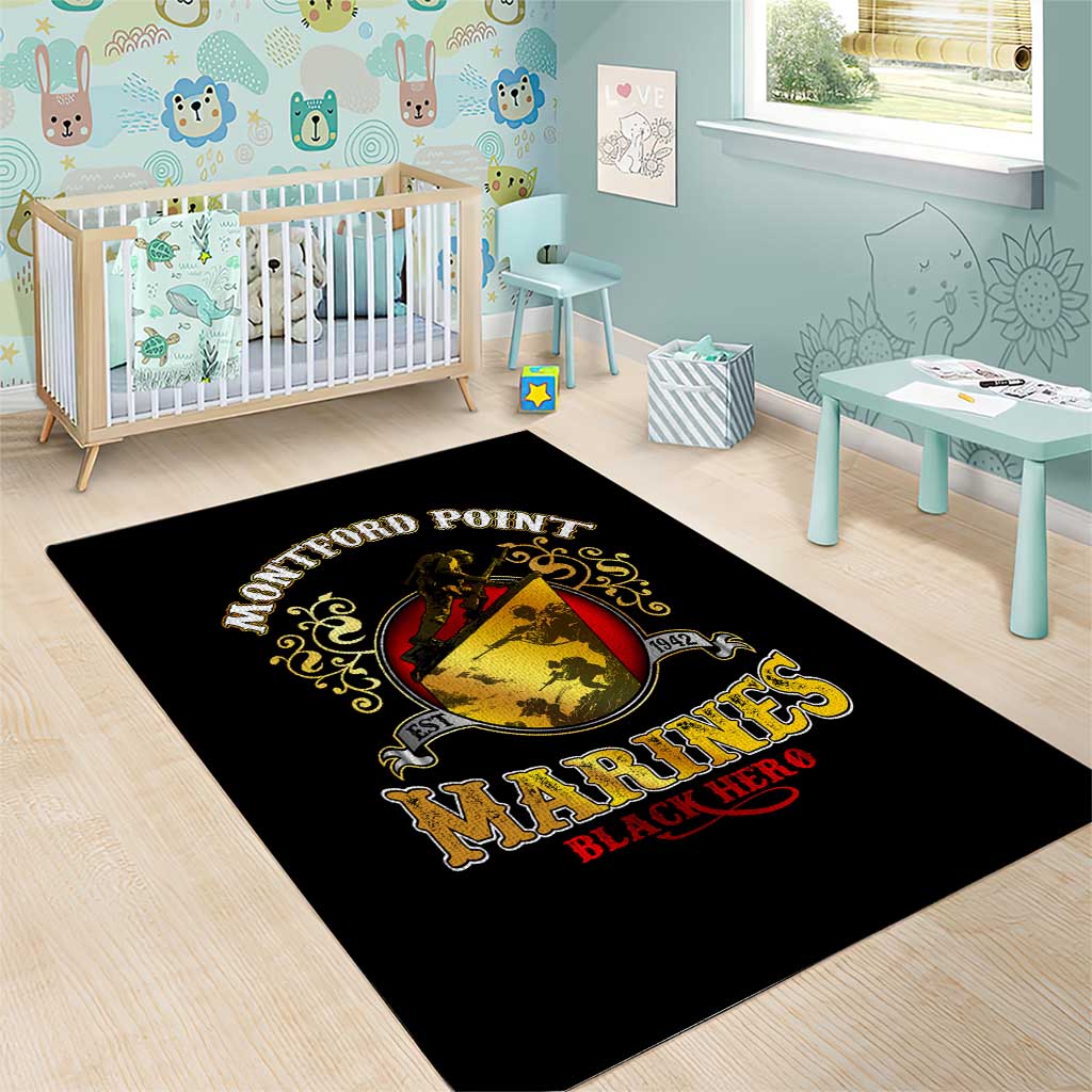 Breaking Barriers: Black Valor Area Rug - Wonder Print Shop