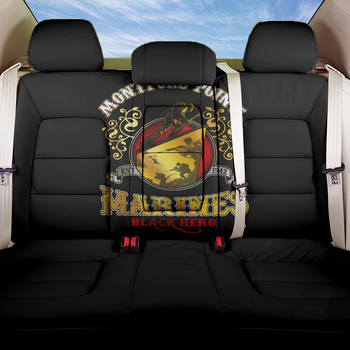 Breaking Barriers: Black Valor Back Car Seat Cover - Wonder Print Shop