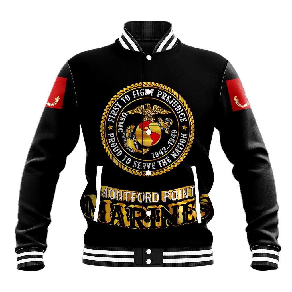 Breaking Barriers: Black Valor Baseball Jacket - Wonder Print Shop