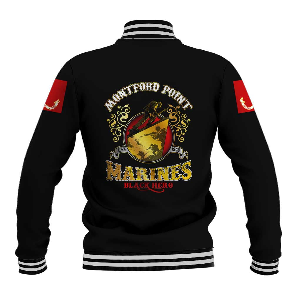 Breaking Barriers: Black Valor Baseball Jacket - Wonder Print Shop