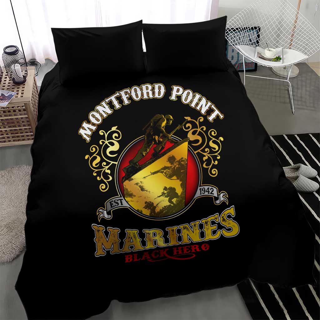 Breaking Barriers: Black Valor Bedding Set - Wonder Print Shop