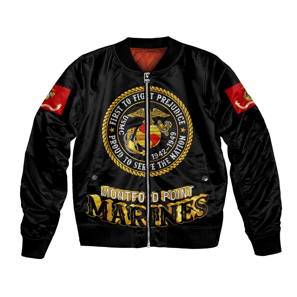 Breaking Barriers: Black Valor Bomber Jacket - Wonder Print Shop