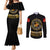 Breaking Barriers: Black Valor Couples Matching Mermaid Dress and Long Sleeve Button Shirt - Wonder Print Shop