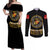 Breaking Barriers: Black Valor Couples Matching Off Shoulder Maxi Dress and Long Sleeve Button Shirt - Wonder Print Shop