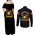 Breaking Barriers: Black Valor Couples Matching Off Shoulder Maxi Dress and Long Sleeve Button Shirt - Wonder Print Shop