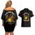 Breaking Barriers: Black Valor Couples Matching Off Shoulder Short Dress and Hawaiian Shirt - Wonder Print Shop