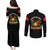 Breaking Barriers: Black Valor Couples Matching Puletasi and Long Sleeve Button Shirt - Wonder Print Shop
