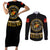 Breaking Barriers: Black Valor Couples Matching Short Sleeve Bodycon Dress and Long Sleeve Button Shirt - Wonder Print Shop