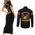 Breaking Barriers: Black Valor Couples Matching Short Sleeve Bodycon Dress and Long Sleeve Button Shirt - Wonder Print Shop
