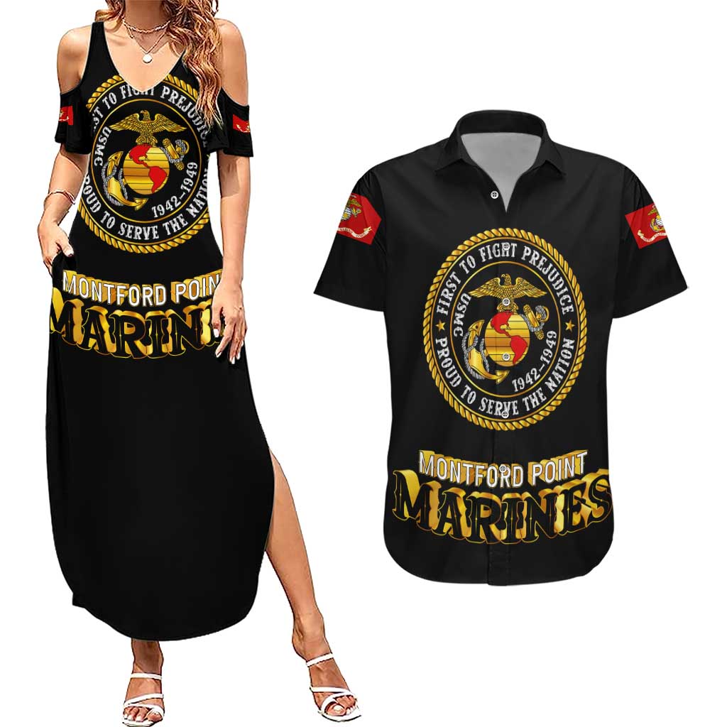 Breaking Barriers: Black Valor Couples Matching Summer Maxi Dress and Hawaiian Shirt - Wonder Print Shop