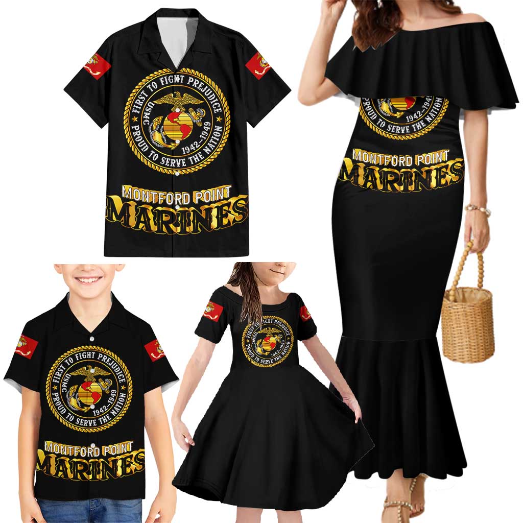 Breaking Barriers: Black Valor Family Matching Mermaid Dress and Hawaiian Shirt - Wonder Print Shop