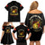 Breaking Barriers: Black Valor Family Matching Off Shoulder Short Dress and Hawaiian Shirt - Wonder Print Shop