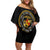 Breaking Barriers: Black Valor Family Matching Off Shoulder Short Dress and Hawaiian Shirt - Wonder Print Shop