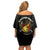 Breaking Barriers: Black Valor Family Matching Off Shoulder Short Dress and Hawaiian Shirt - Wonder Print Shop