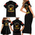 Breaking Barriers: Black Valor Family Matching Short Sleeve Bodycon Dress and Hawaiian Shirt - Wonder Print Shop