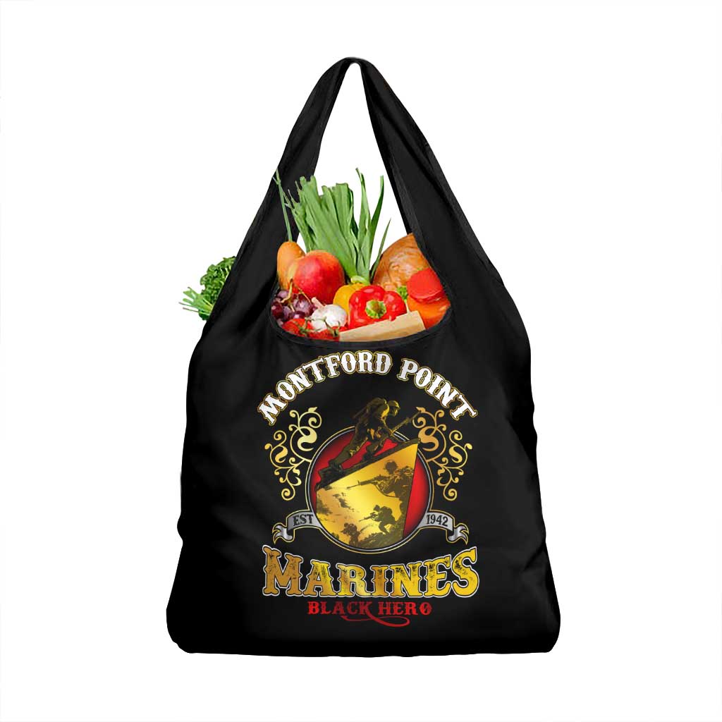 Breaking Barriers: Black Valor Grocery Bag - Wonder Print Shop
