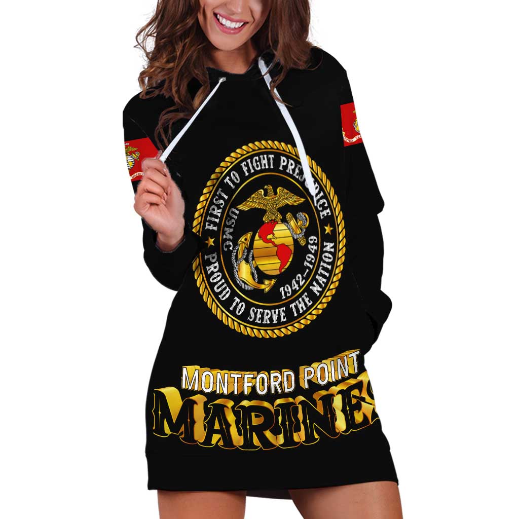 Breaking Barriers: Black Valor Hoodie Dress - Wonder Print Shop