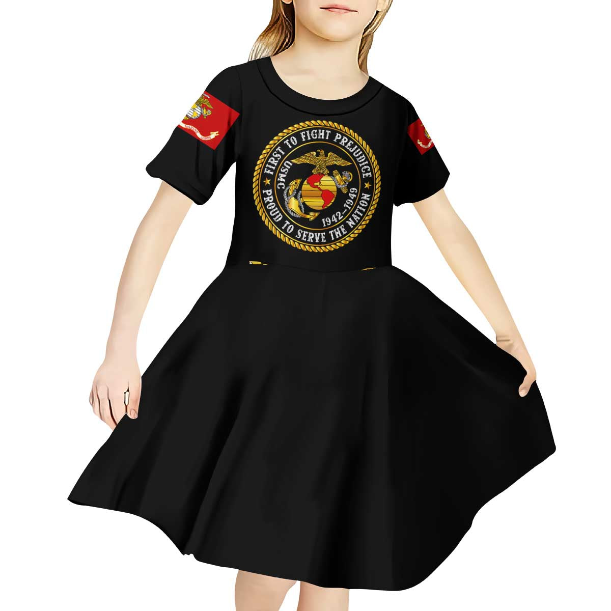 Breaking Barriers: Black Valor Kid Short Sleeve Dress - Wonder Print Shop