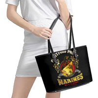 Breaking Barriers: Black Valor Leather Tote Bag - Wonder Print Shop