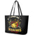 Breaking Barriers: Black Valor Leather Tote Bag - Wonder Print Shop