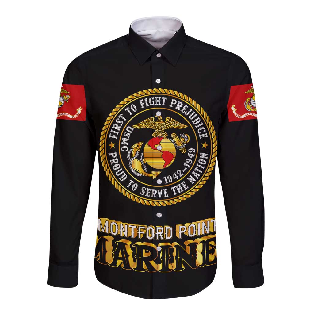 Breaking Barriers: Black Valor Long Sleeve Button Shirt - Wonder Print Shop