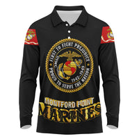 Breaking Barriers: Black Valor Long Sleeve Polo Shirt - Wonder Print Shop