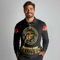 Breaking Barriers: Black Valor Long Sleeve Polo Shirt - Wonder Print Shop