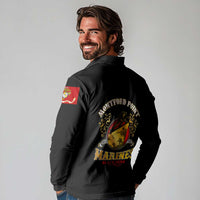 Breaking Barriers: Black Valor Long Sleeve Polo Shirt - Wonder Print Shop