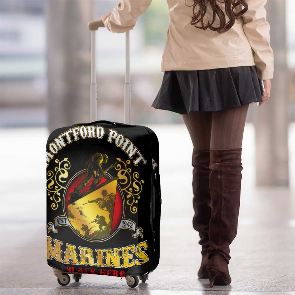 Breaking Barriers: Black Valor Luggage Cover - Wonder Print Shop