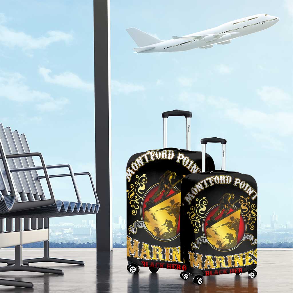 Breaking Barriers: Black Valor Luggage Cover - Wonder Print Shop
