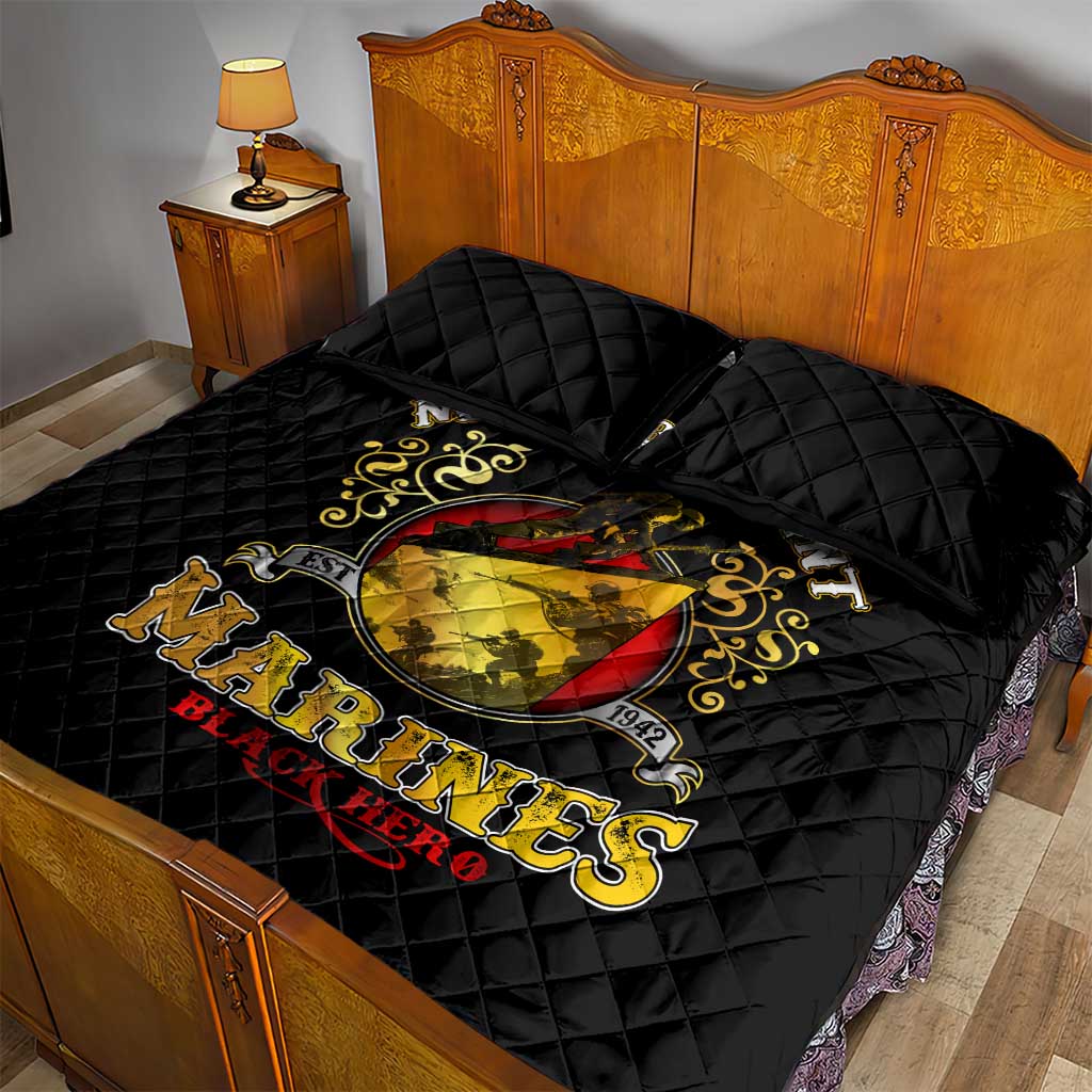 Breaking Barriers: Black Valor Quilt Bed Set - Wonder Print Shop