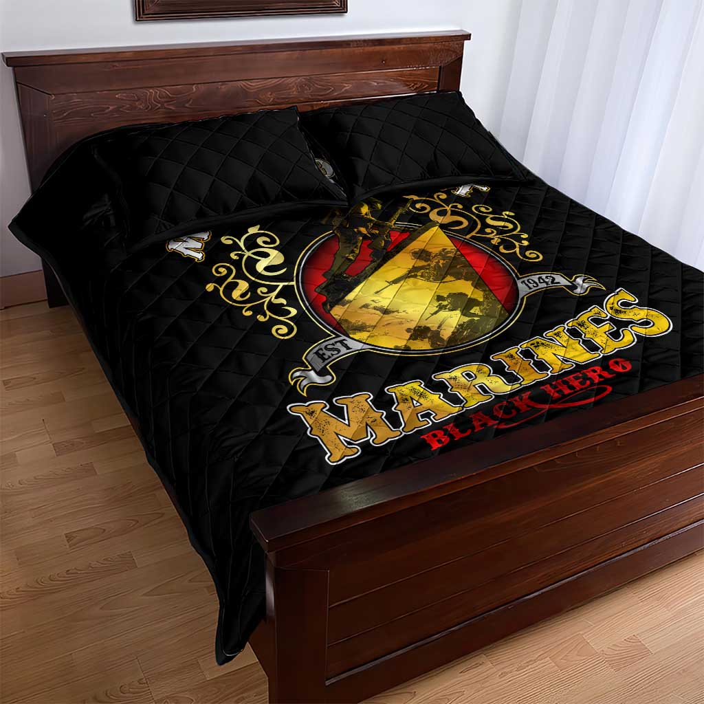Breaking Barriers: Black Valor Quilt Bed Set - Wonder Print Shop