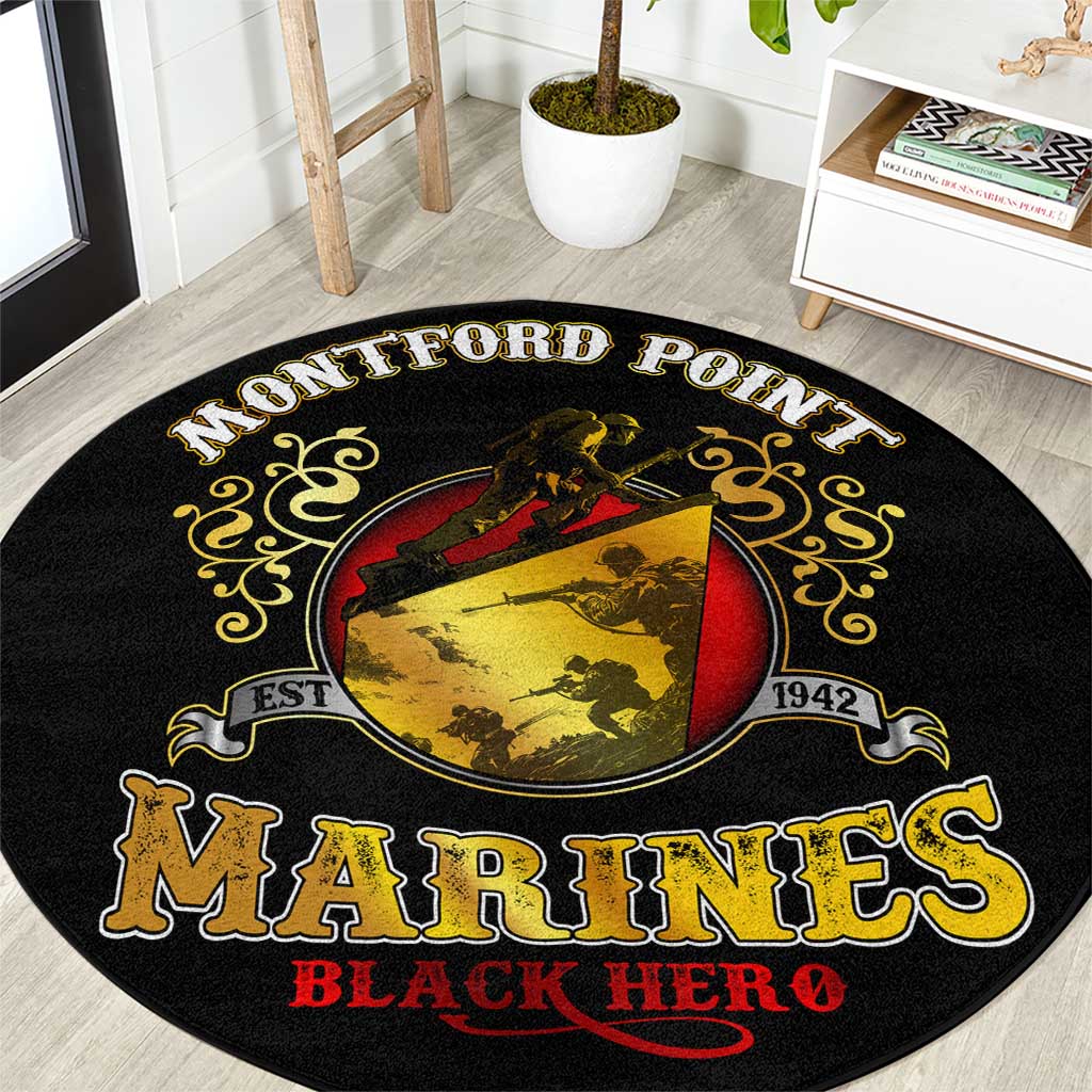 Breaking Barriers: Black Valor Round Carpet - Wonder Print Shop