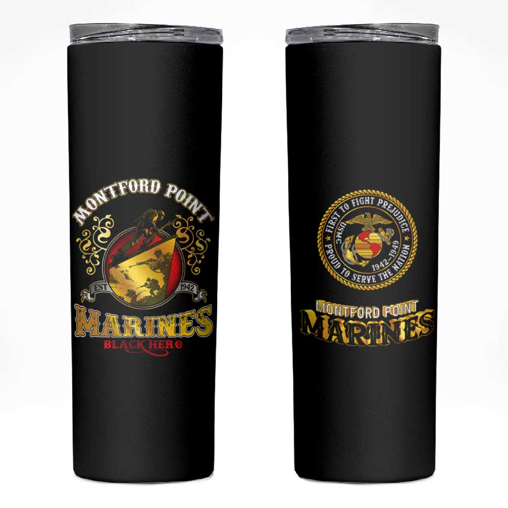 Breaking Barriers: Black Valor Skinny Tumbler - Wonder Print Shop