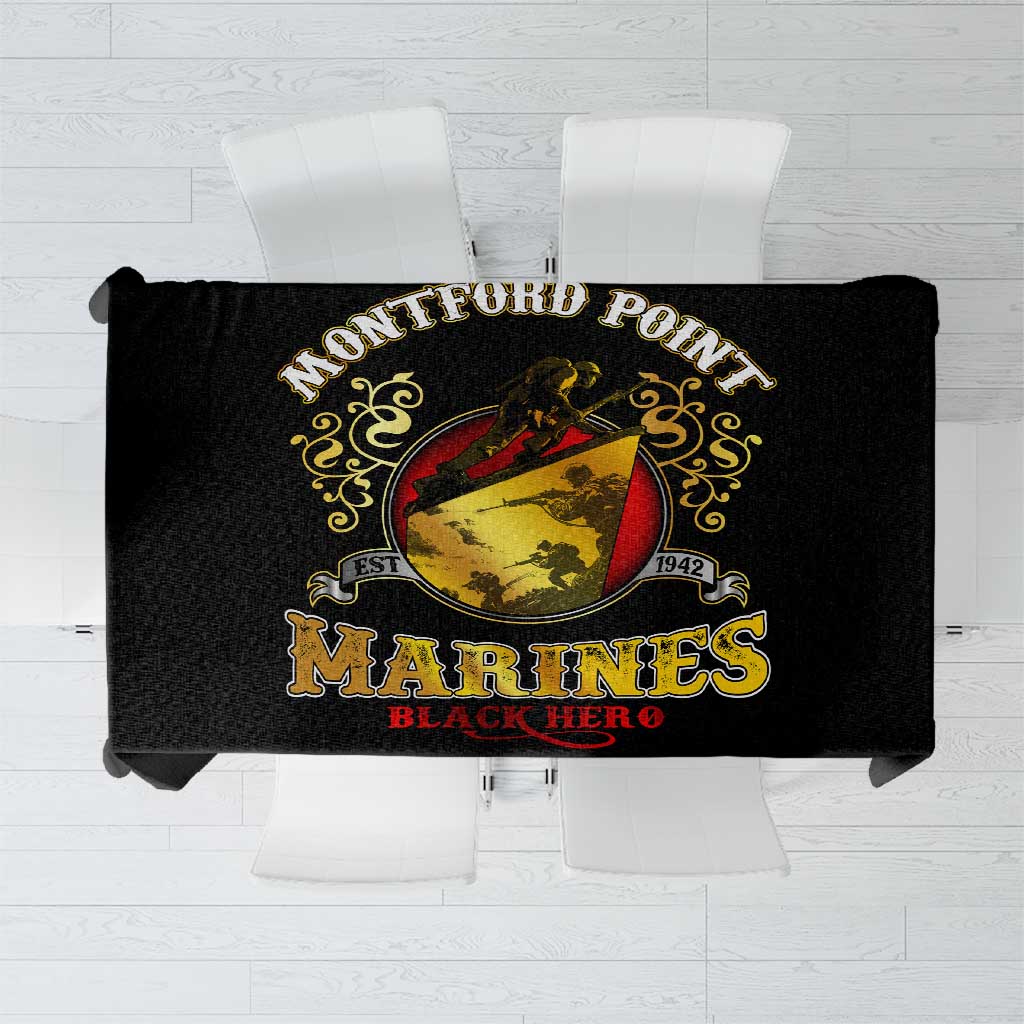 Breaking Barriers: Black Valor Tablecloth - Wonder Print Shop