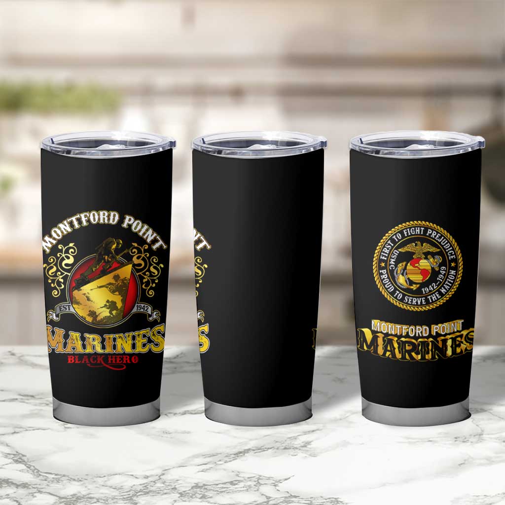 Breaking Barriers: Black Valor Tumbler Cup - Wonder Print Shop