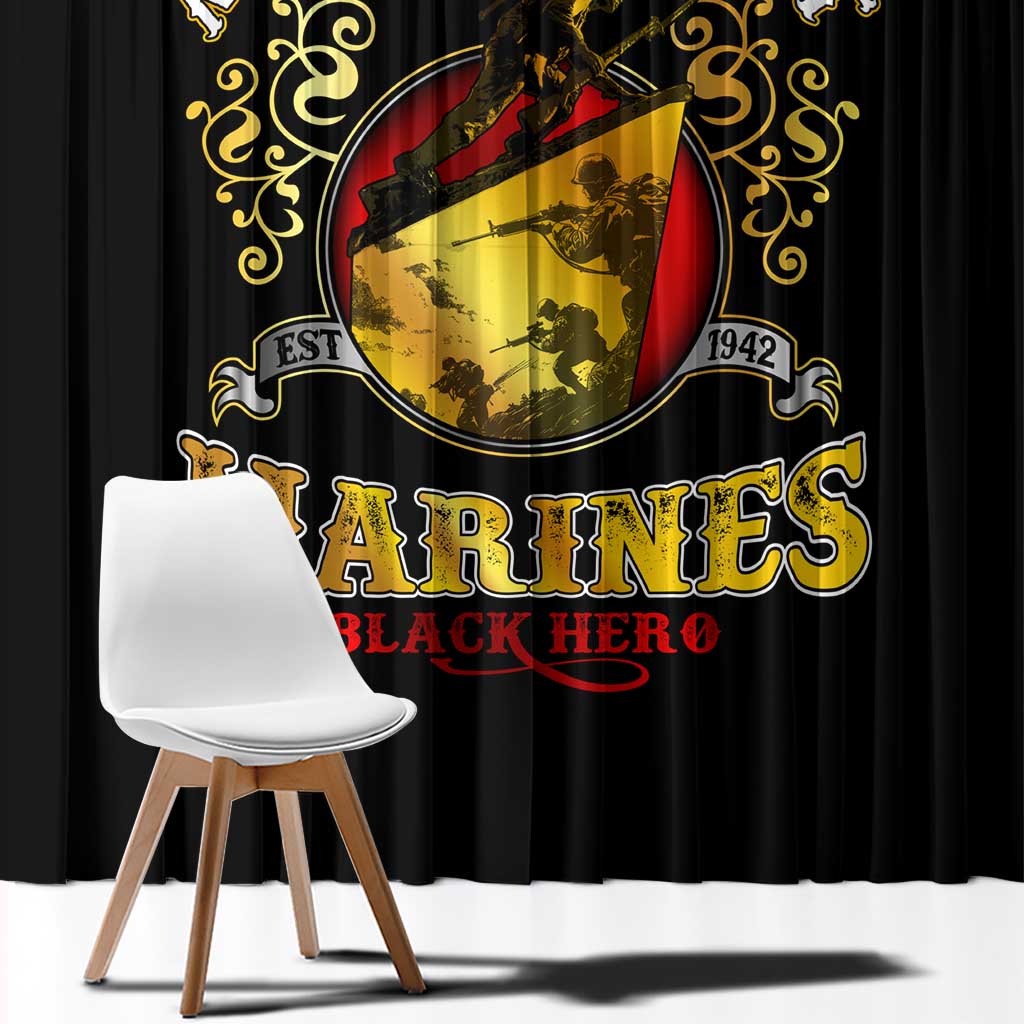 Breaking Barriers: Black Valor Window Curtain - Wonder Print Shop