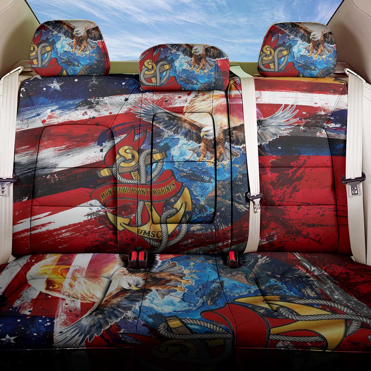 Serving The Nation Despite Injustice Back Car Seat Cover - Wonder Print Shop