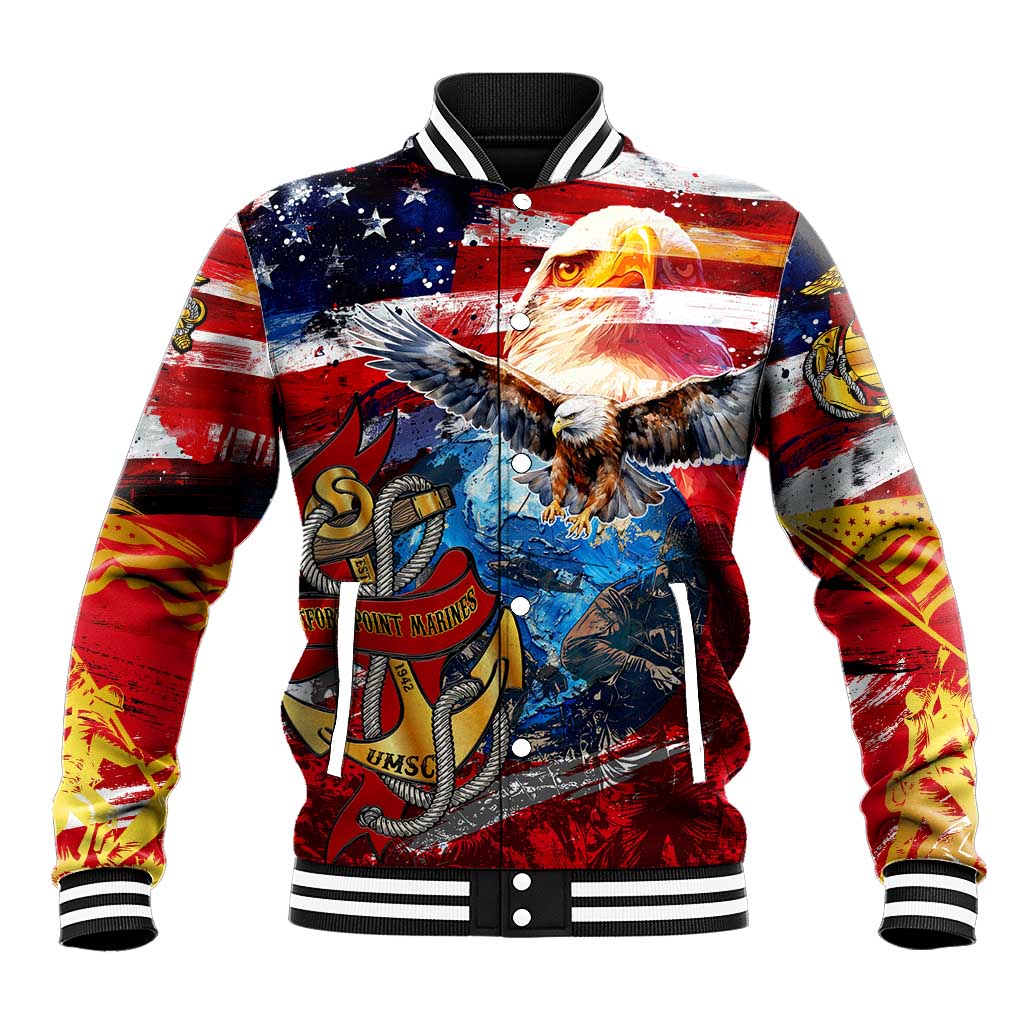 Serving The Nation Despite Injustice Baseball Jacket - Wonder Print Shop