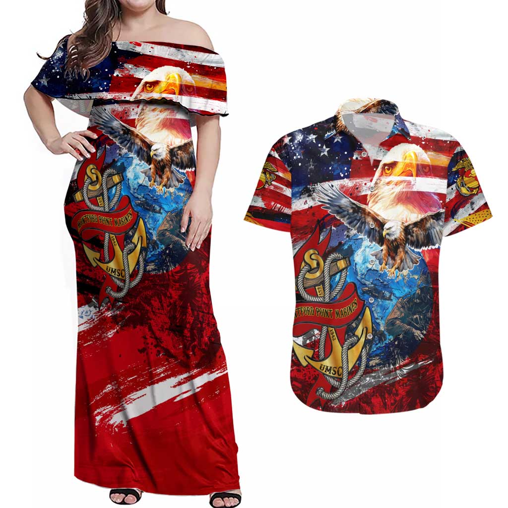 Serving The Nation Despite Injustice Couples Matching Off Shoulder Maxi Dress and Hawaiian Shirt - Wonder Print Shop