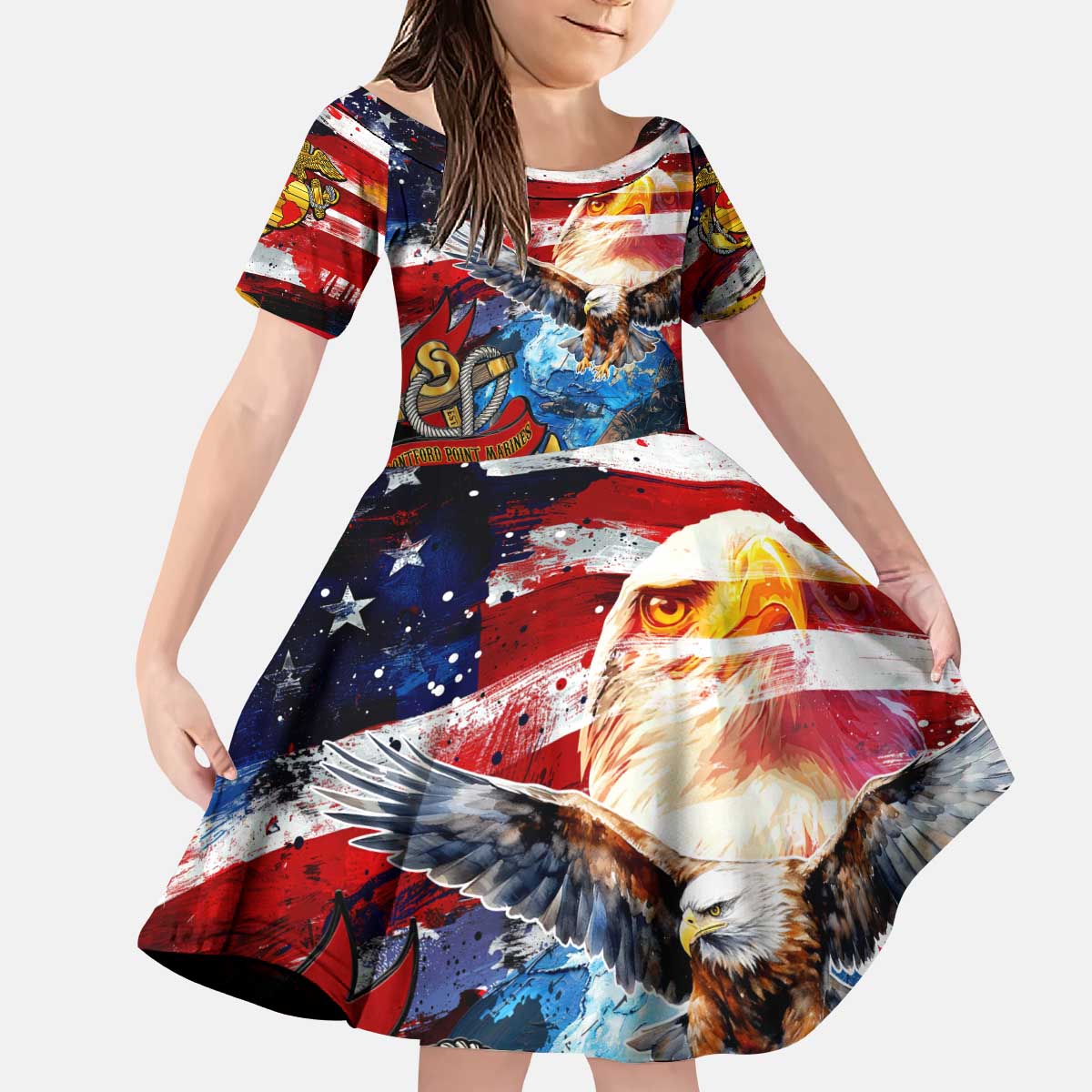 Serving The Nation Despite Injustice Kid Short Sleeve Dress - Wonder Print Shop