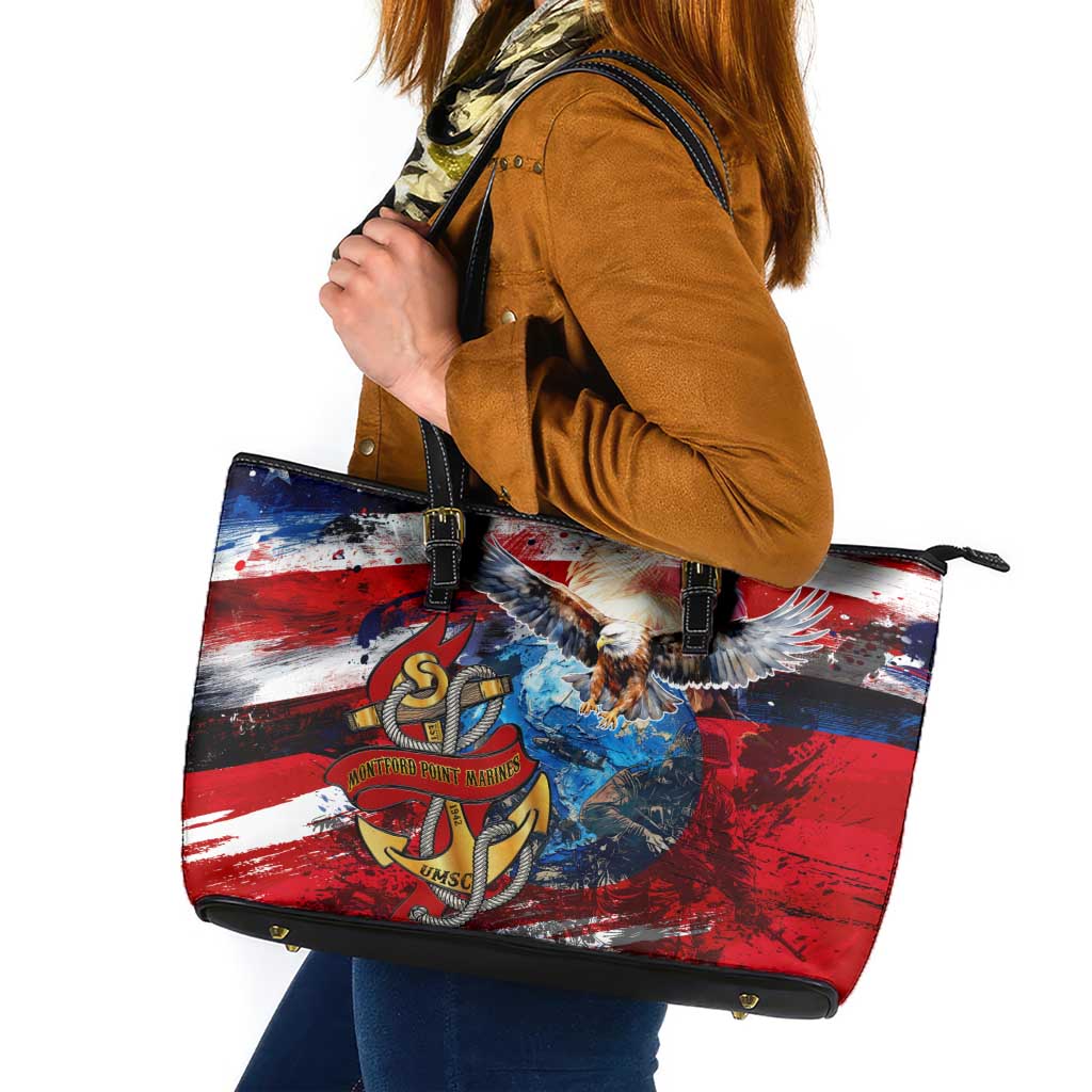 Serving The Nation Despite Injustice Leather Tote Bag - Wonder Print Shop