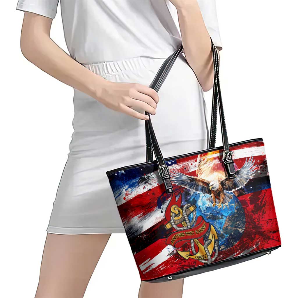 Serving The Nation Despite Injustice Leather Tote Bag - Wonder Print Shop