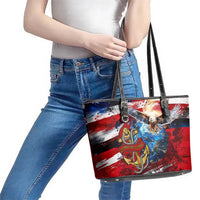 Serving The Nation Despite Injustice Leather Tote Bag - Wonder Print Shop