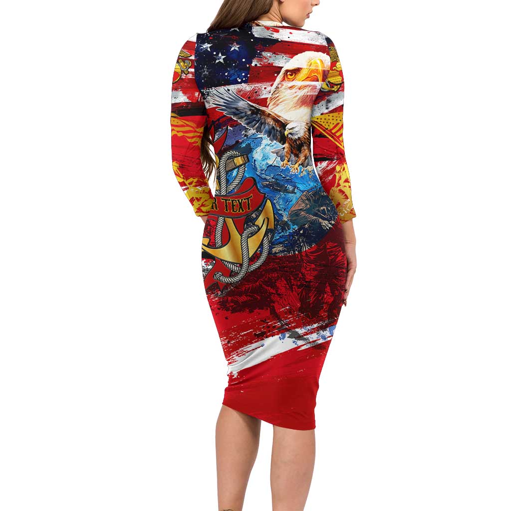 Serving The Nation Despite Injustice Long Sleeve Bodycon Dress - Wonder Print Shop