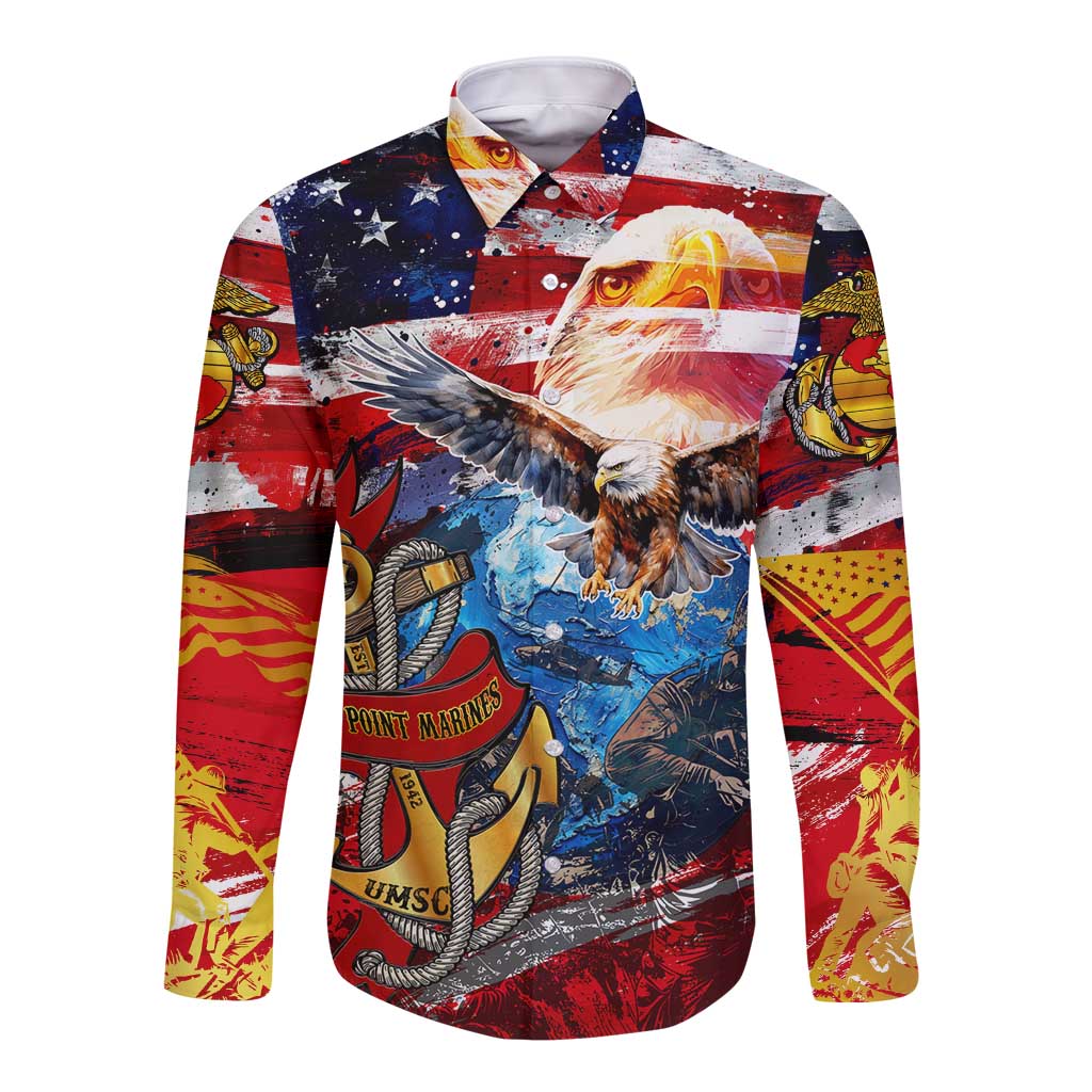 Serving The Nation Despite Injustice Long Sleeve Button Shirt - Wonder Print Shop