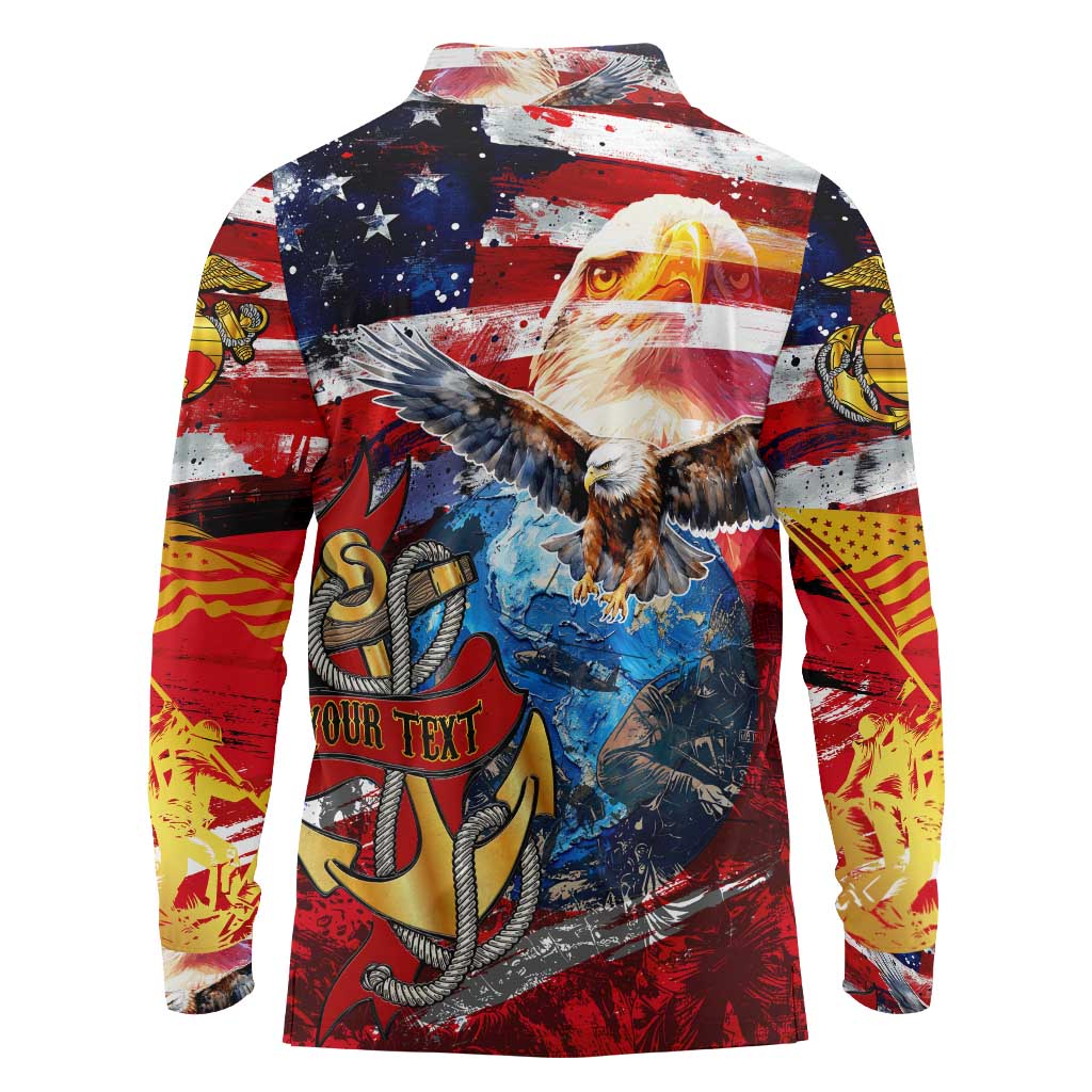 Serving The Nation Despite Injustice Long Sleeve Polo Shirt - Wonder Print Shop